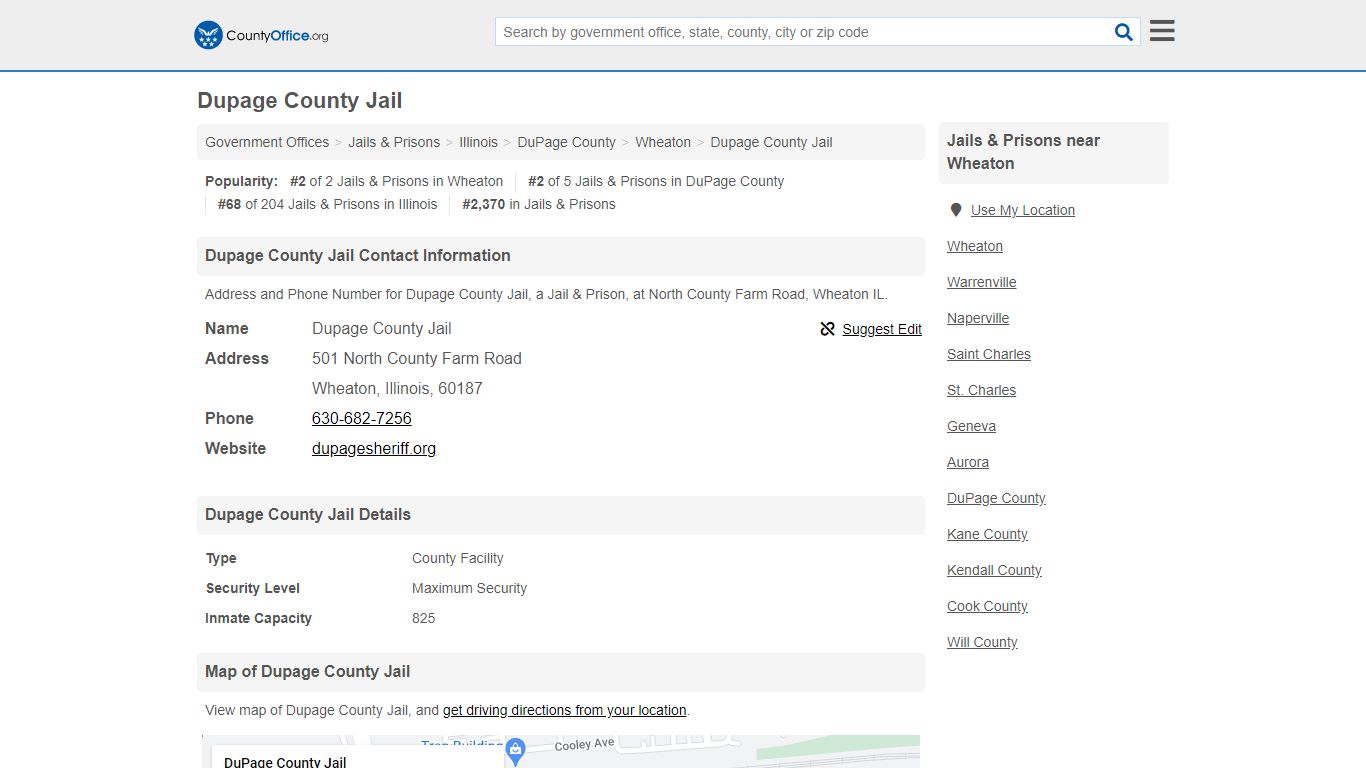 Dupage County Jail - Wheaton, IL (Address and Phone)